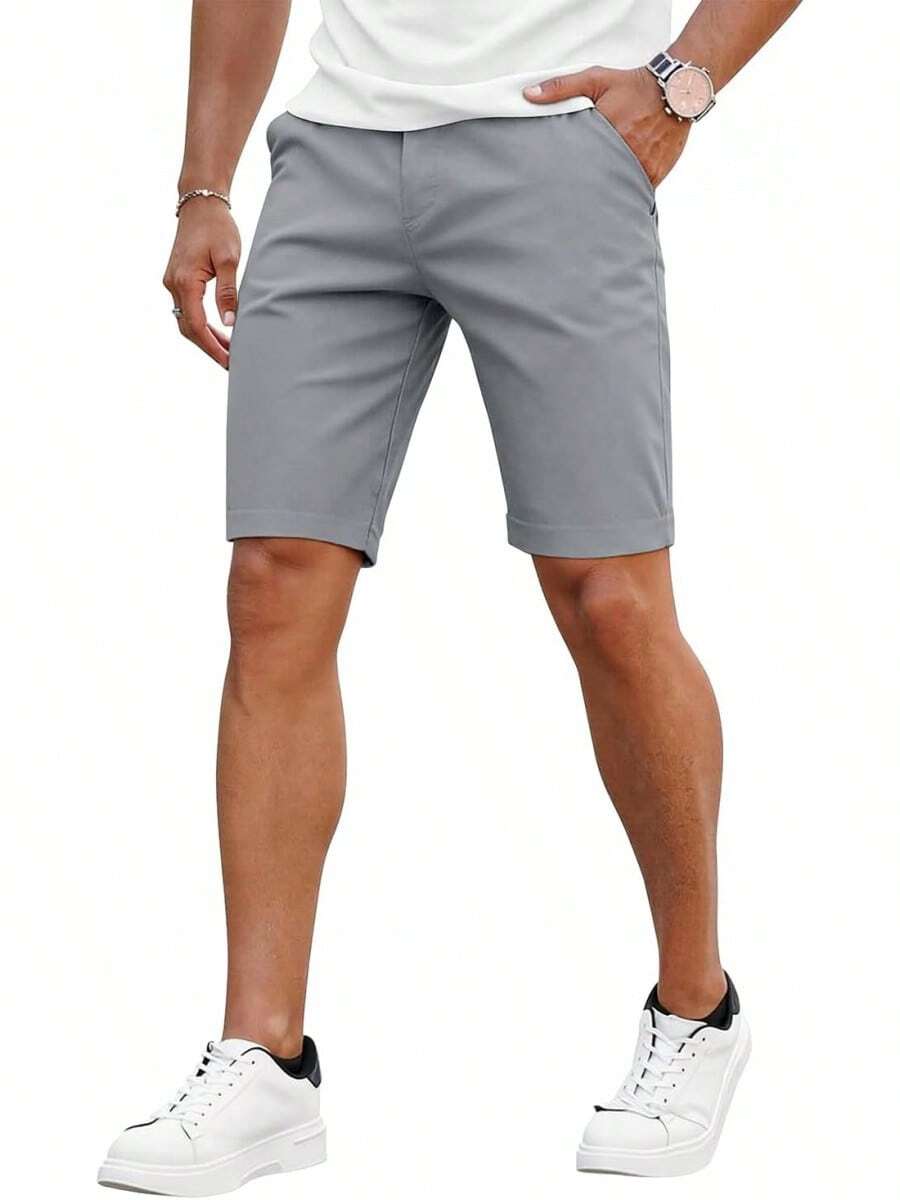 Mens Stretch Chino Shorts 9 In - Shorts Chino Slim のレビューと価格