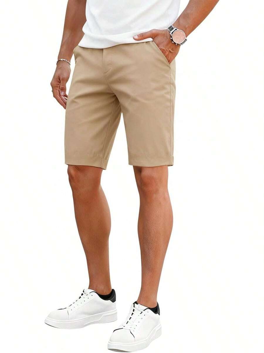 Mens Stretch Chino Shorts 9 In - Shorts Chino Slim のレビューと価格