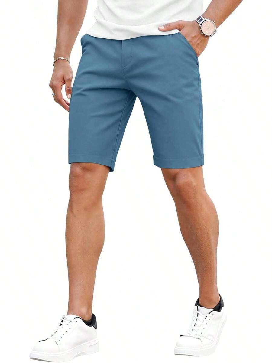Mens Stretch Chino Shorts 9 In - Shorts Chino Slim のレビューと価格