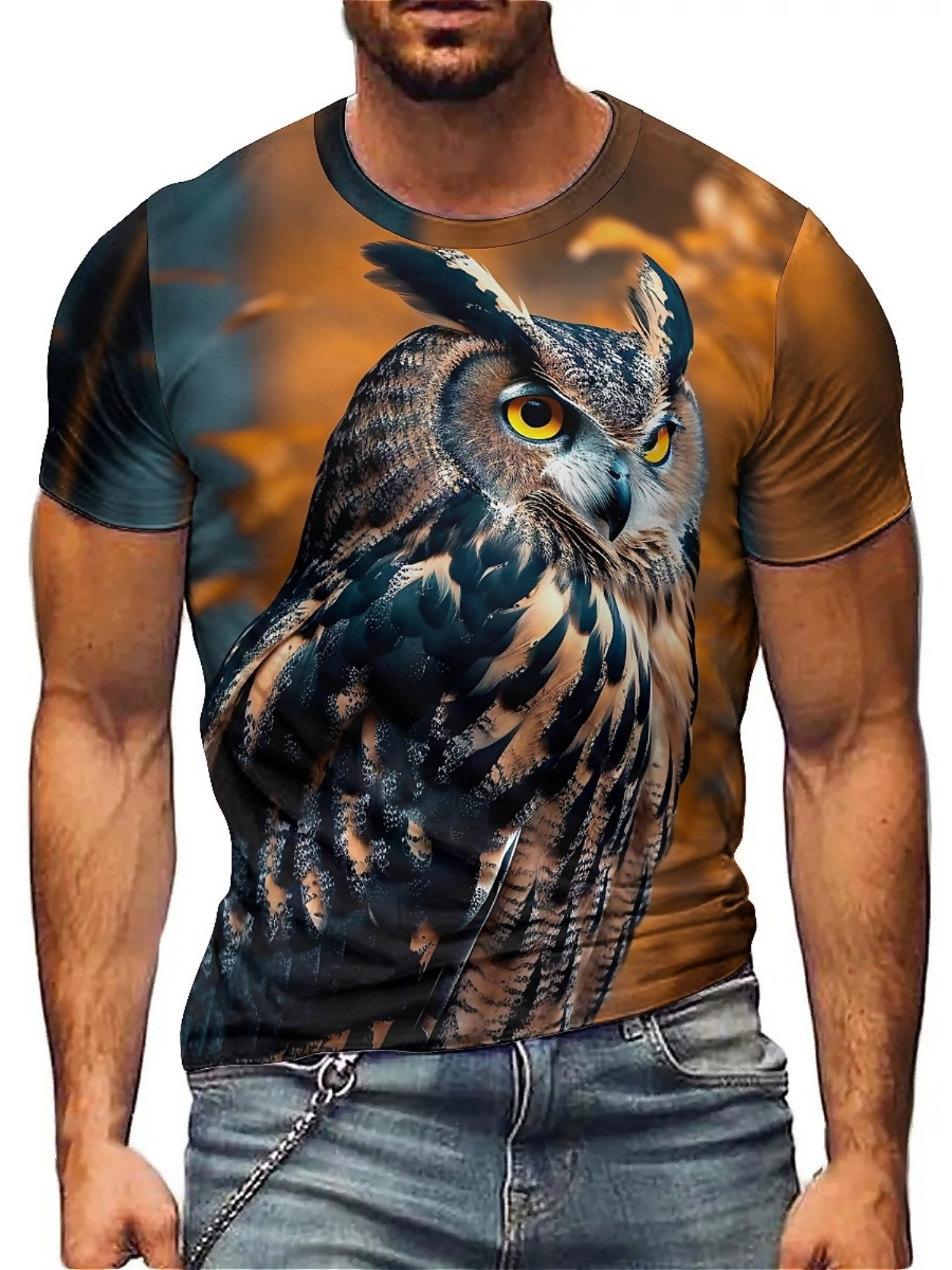 Men's & Women's 3D Print Owl G - Tee Graphic Print のレビューと価格