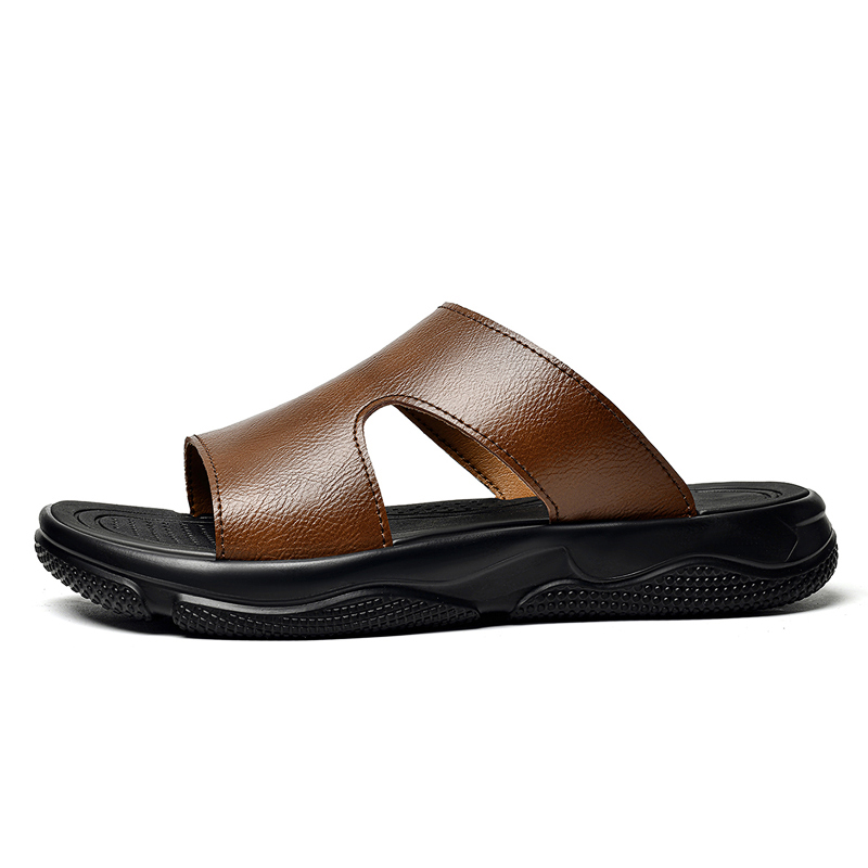 Men's Leather Slide Sandals No - Flip Flop Leather Men のレビューと価格