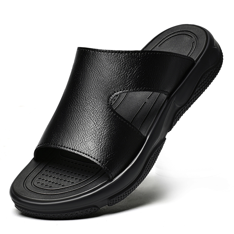 Men's Leather Slide Sandals No - Flip Flop Leather Men のレビューと価格