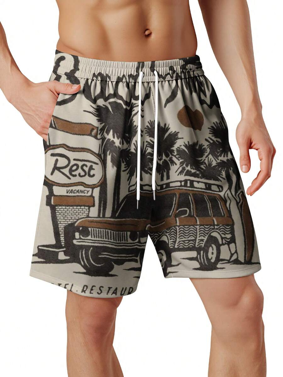 Mens Beach Trip Print Board Sh - Swim Trunk Quick Dry のレビューと価格