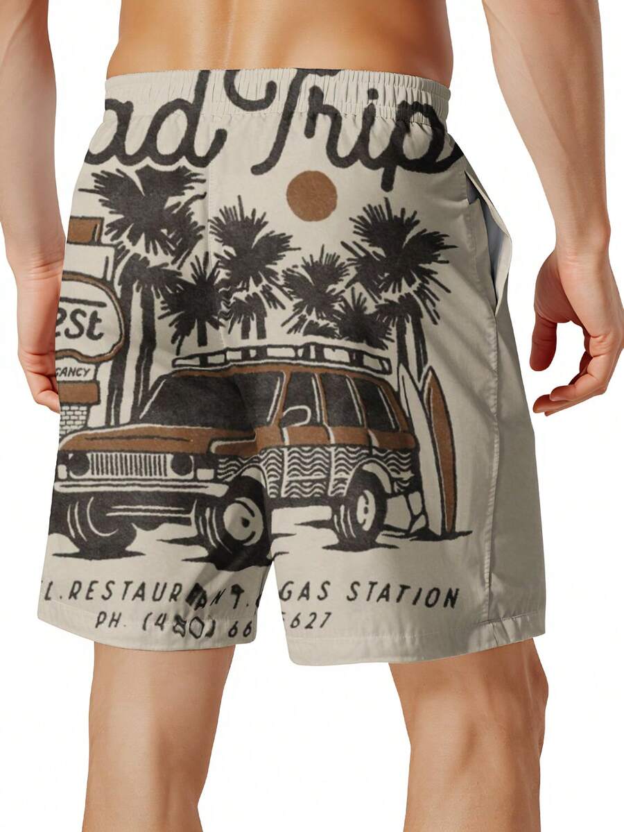 Mens Beach Trip Print Board Sh - Swim Trunk Quick Dry のレビューと価格