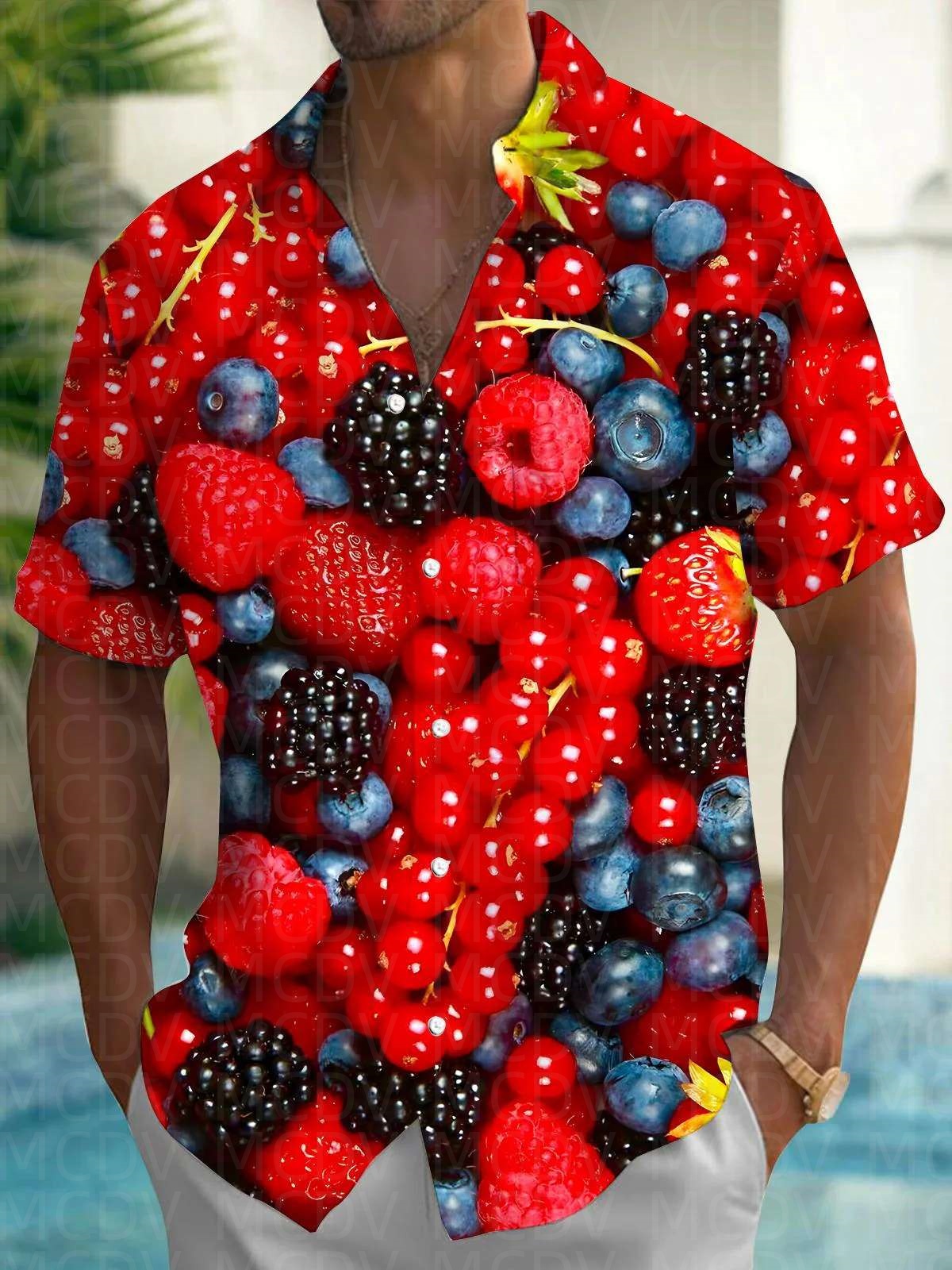 Cute Pattern Men's Hawaiian Sh - Shirt Camp Collar のレビューと価格