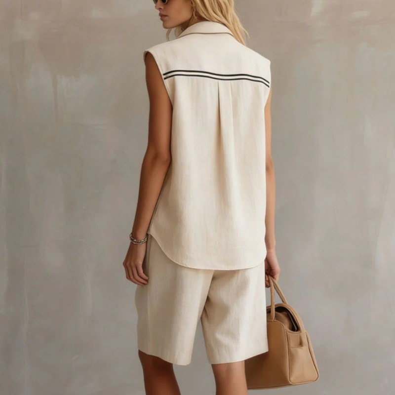 Summer Fashion Solid Linen Ble - Shirt Camp Collar のレビューと価格