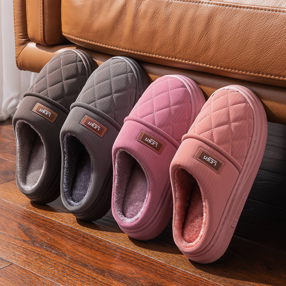 Winter Warm Slipper Women Men  - Flip Flop Leather Men のレビューと価格