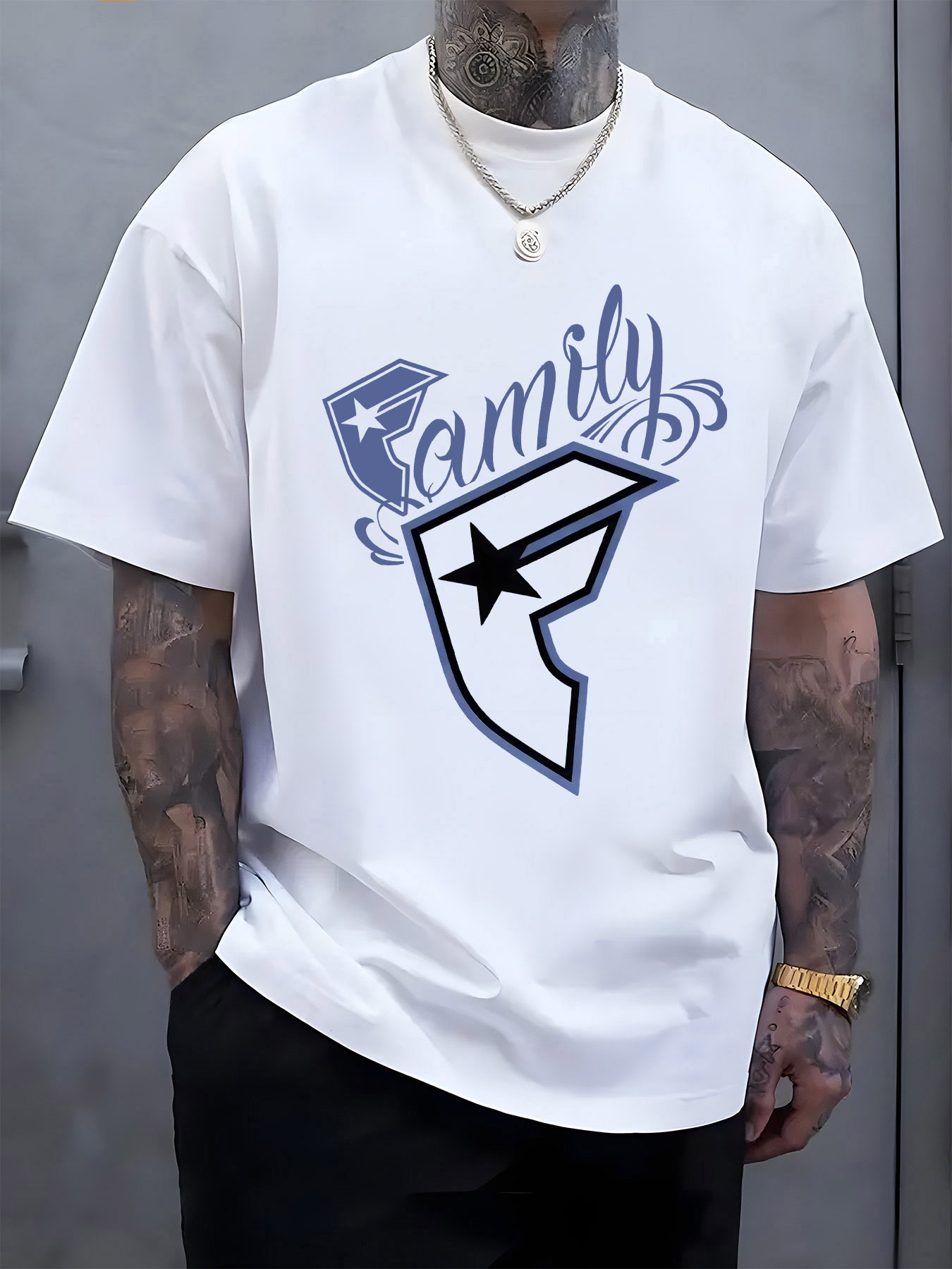 Men's Casual T-Shirt Family Gr - Tee Graphic Print のレビューと価格