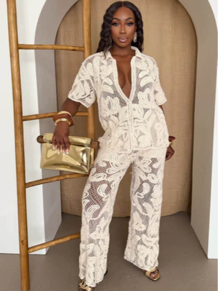 Women's Stylish 2 Piece Set Cr - Resort Shirt Floral のレビューと価格
