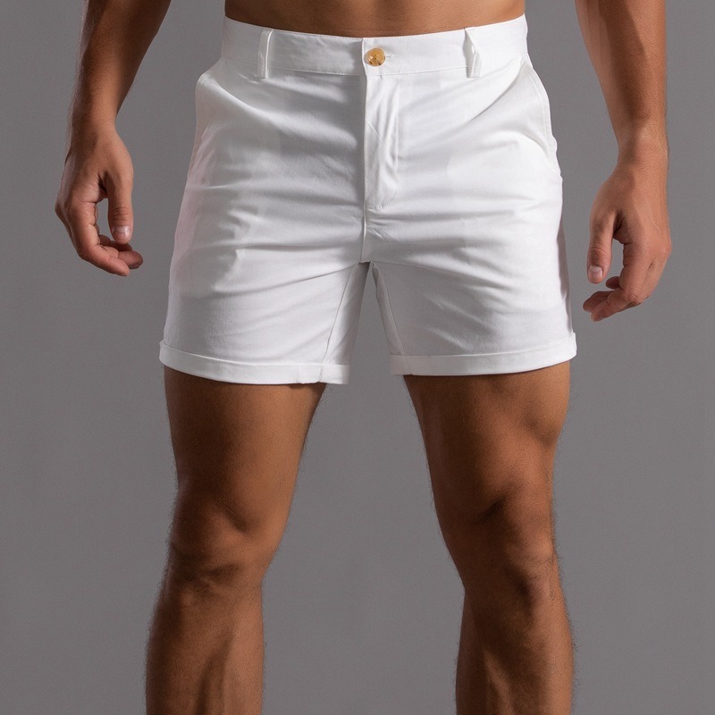 Men Slim Fit Chino Shorts Roll - Shorts Chino Slim のレビューと価格
