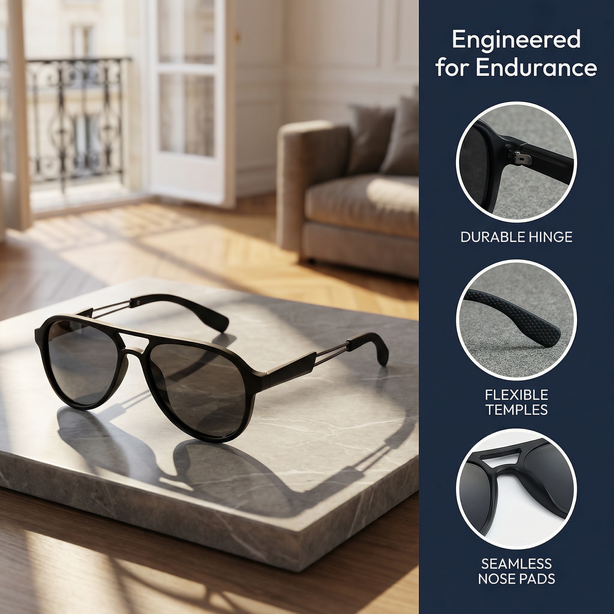 CHALK Men's Vintage Dual-Bridg - Sunglasses Aviator Polarized のレビューと価格