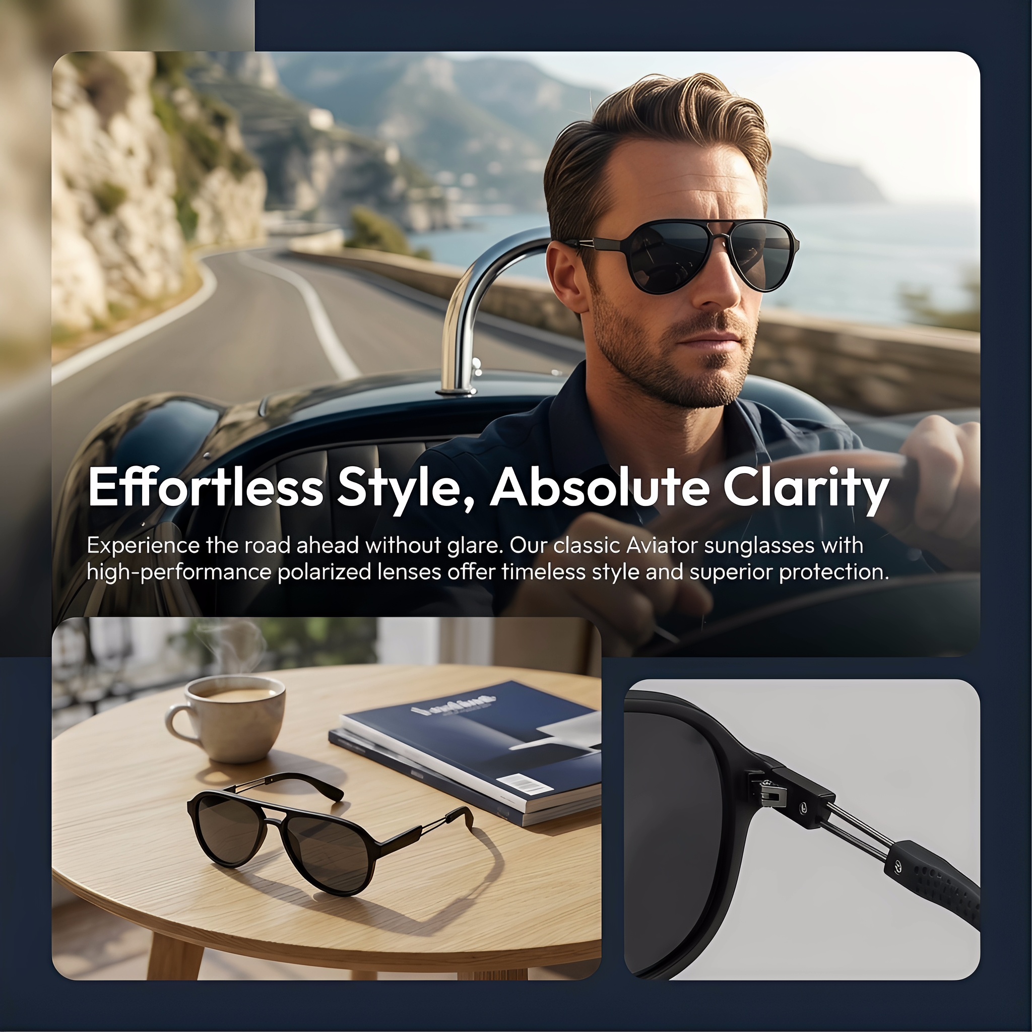 CHALK Men's Vintage Dual-Bridg - Sunglasses Aviator Polarized のレビューと価格