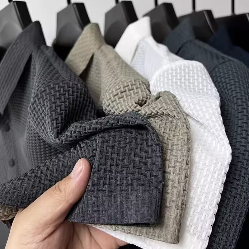 Summer New Men's Lop-up Hollow - Polo Shirt Pique のレビューと価格