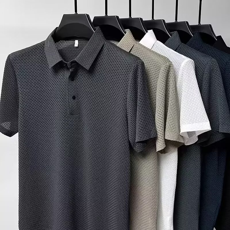 Summer New Men's Lop-up Hollow - Polo Shirt Pique のレビューと価格