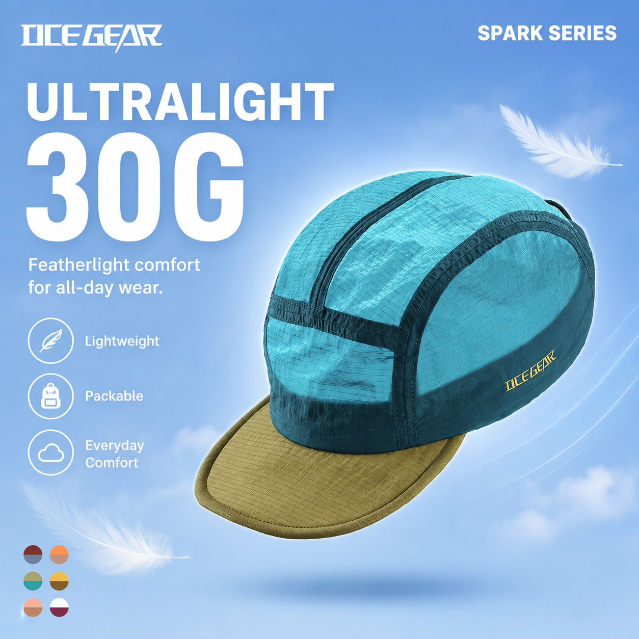 30g Ultralight 5 Panel Hiking  - Packable Hat Nylon のレビューと価格