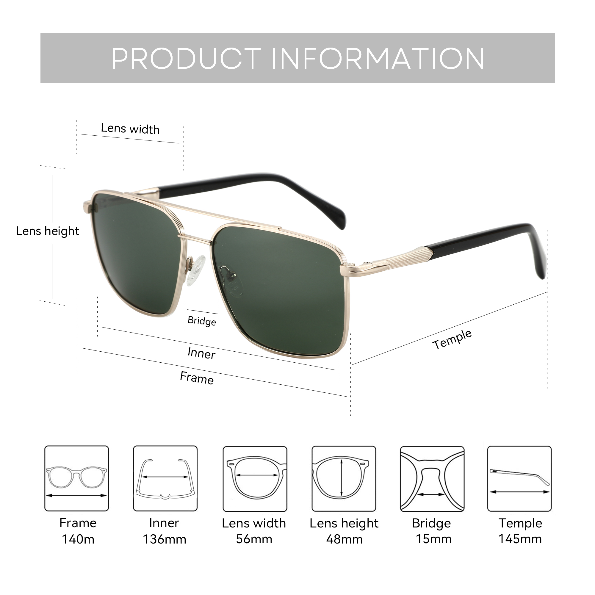 BLUEMOKY L Size Fashion Metal  - Sunglasses Aviator Polarized のレビューと価格