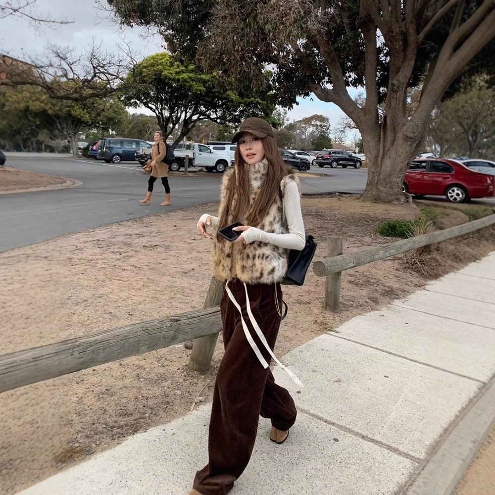 Women Faux Fur Vest Coats Shor - Short Linen Drawstring のレビューと価格