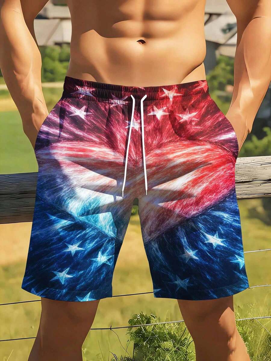 American Flag Print Swim Trunk - Swim Trunk Quick Dry のレビューと価格