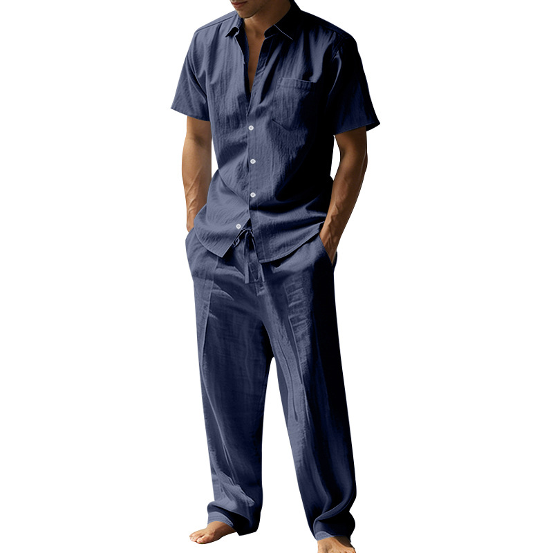 Summer linen lapel short-sleev - Short Linen Drawstring のレビューと価格