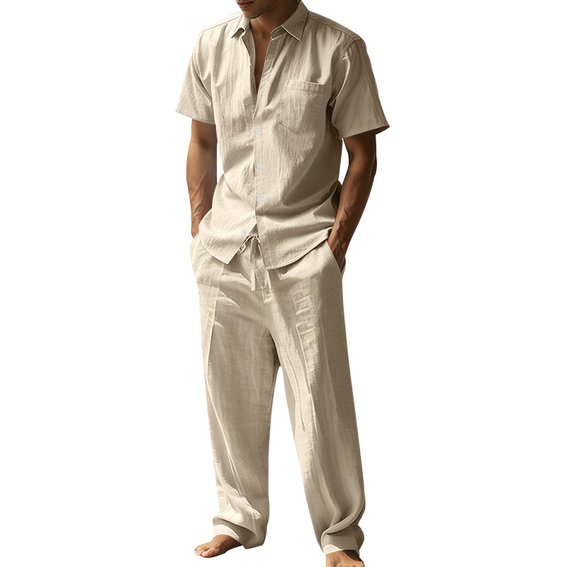 Summer linen lapel short-sleev - Short Linen Drawstring のレビューと価格