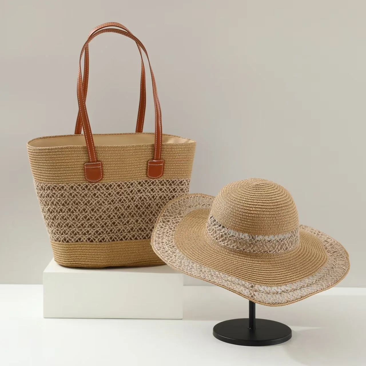 Large Capacity Straw Woven Bag - Bucket Hat Straw のレビューと価格