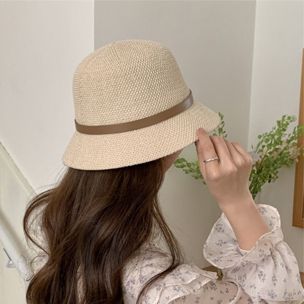 Korean PU Leather Belt Women S - Bucket Hat Straw のレビューと価格