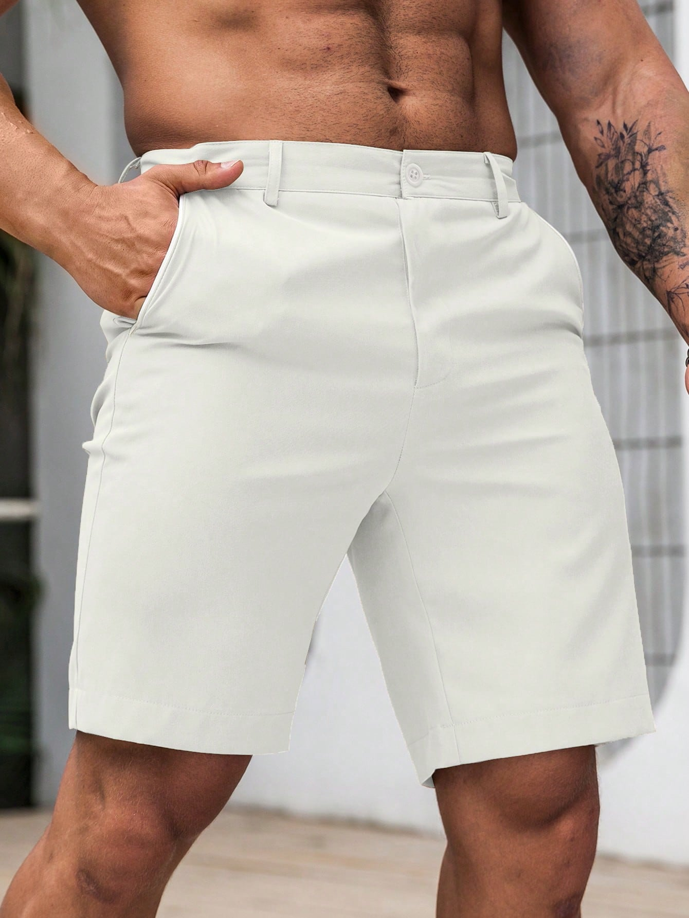 Men's Solid Chino Casual Short - Shorts Chino Slim のレビューと価格