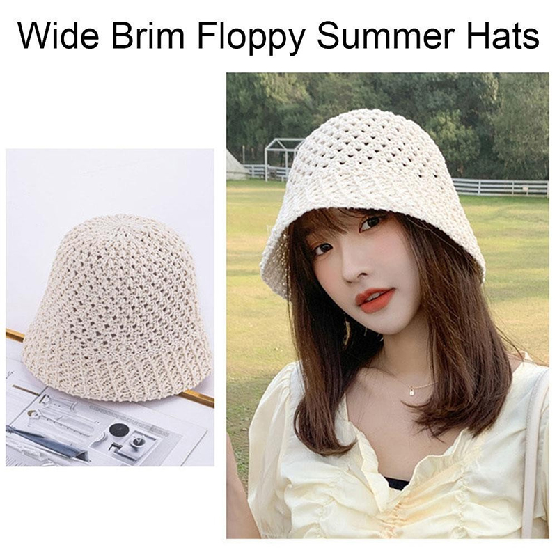 New Girls Sun Hat Wide Brim Fl - Bucket Hat Straw のレビューと価格