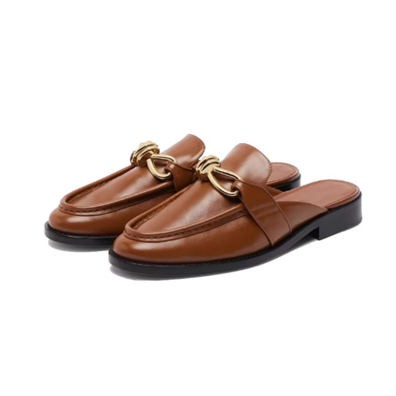 Metal Buckle Half Slippers For - Flip Flop Leather Men のレビューと価格