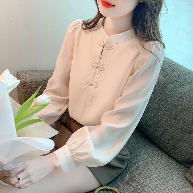 New Chinese Style Stand Up Col - Shirt Camp Collar のレビューと価格
