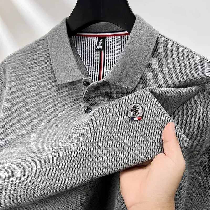 Cotton polo shirt men's long s - Polo Shirt Pique のレビューと価格