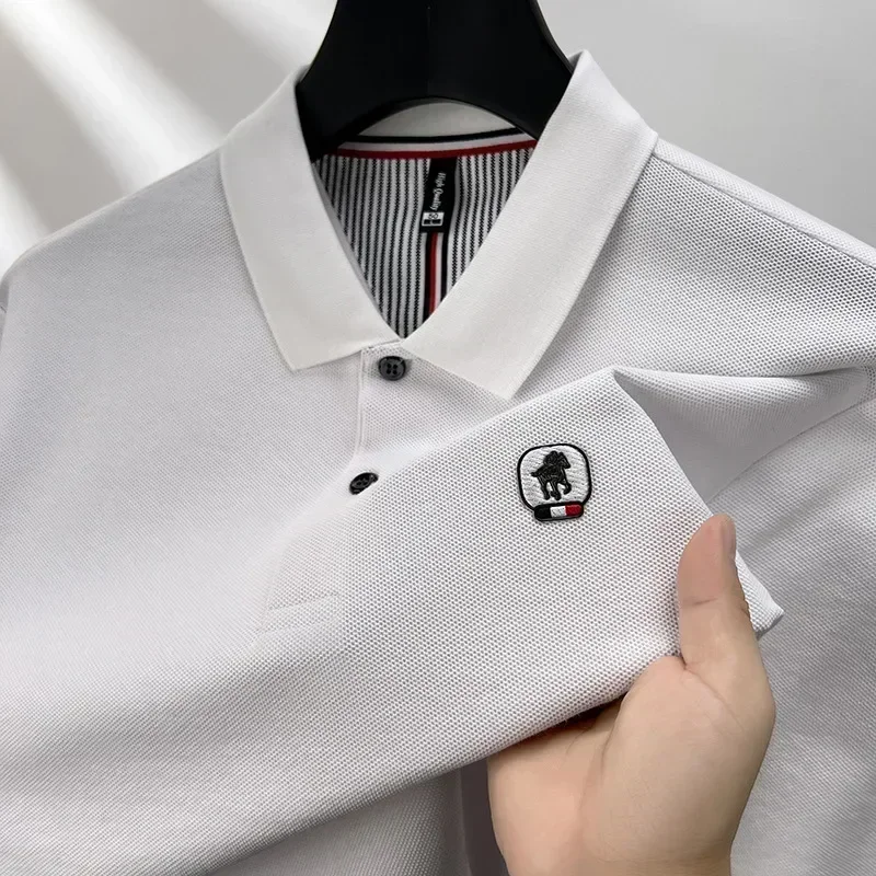 Cotton polo shirt men's long s - Polo Shirt Pique のレビューと価格