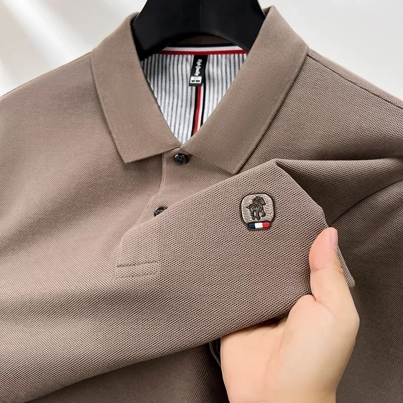Cotton polo shirt men's long s - Polo Shirt Pique のレビューと価格