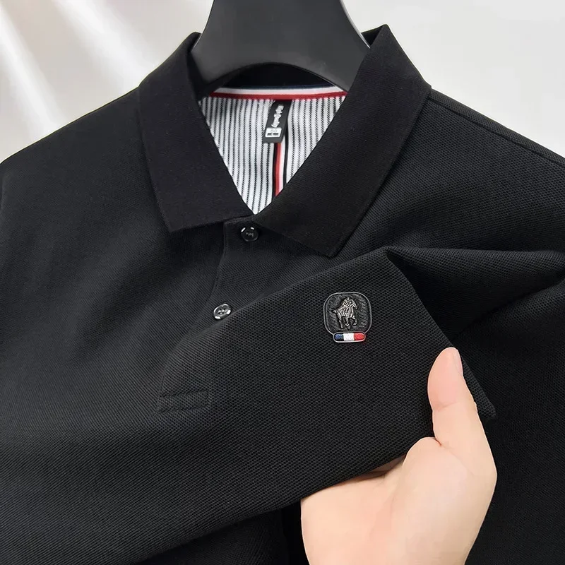 Cotton polo shirt men's long s - Polo Shirt Pique のレビューと価格