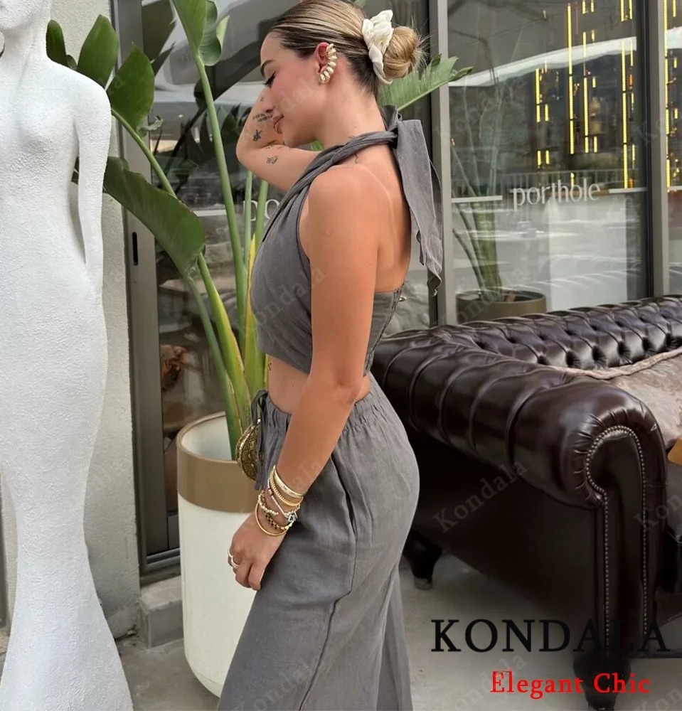 KONDALA Sexy Casual Crossover  - Short Linen Drawstring のレビューと価格