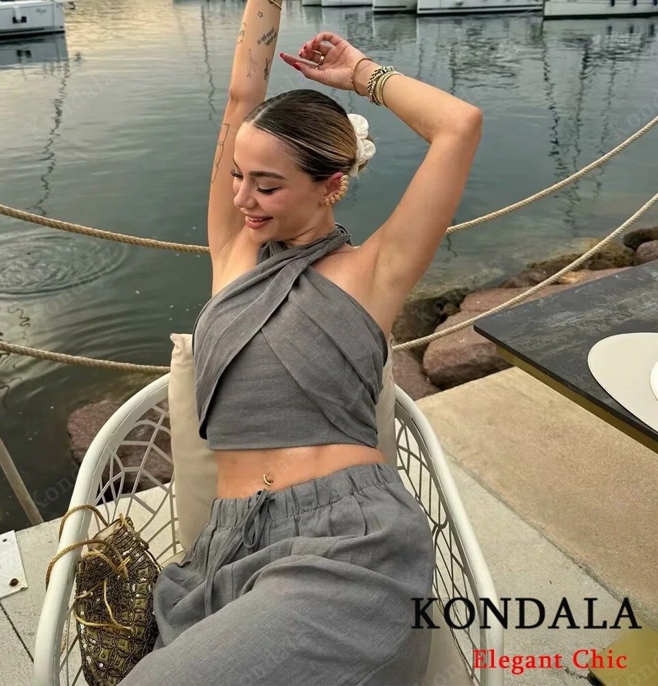 KONDALA Sexy Casual Crossover  - Short Linen Drawstring のレビューと価格