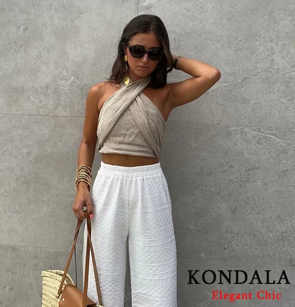 KONDALA Sexy Casual Crossover  - Short Linen Drawstring のレビューと価格