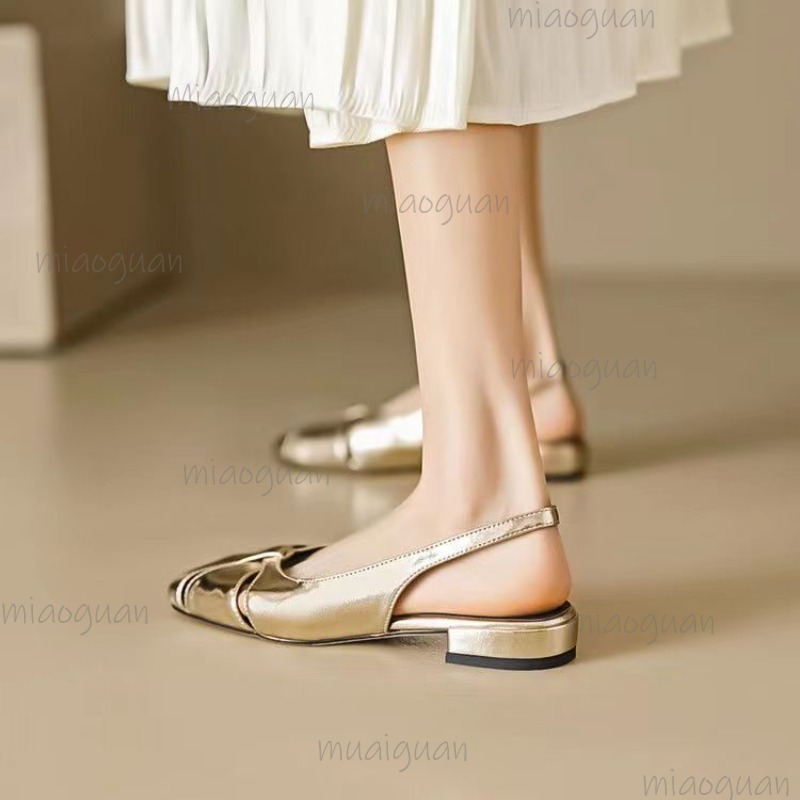 Cover Toe Low Heel Pumps Women - Casual Sandal Leather のレビューと価格