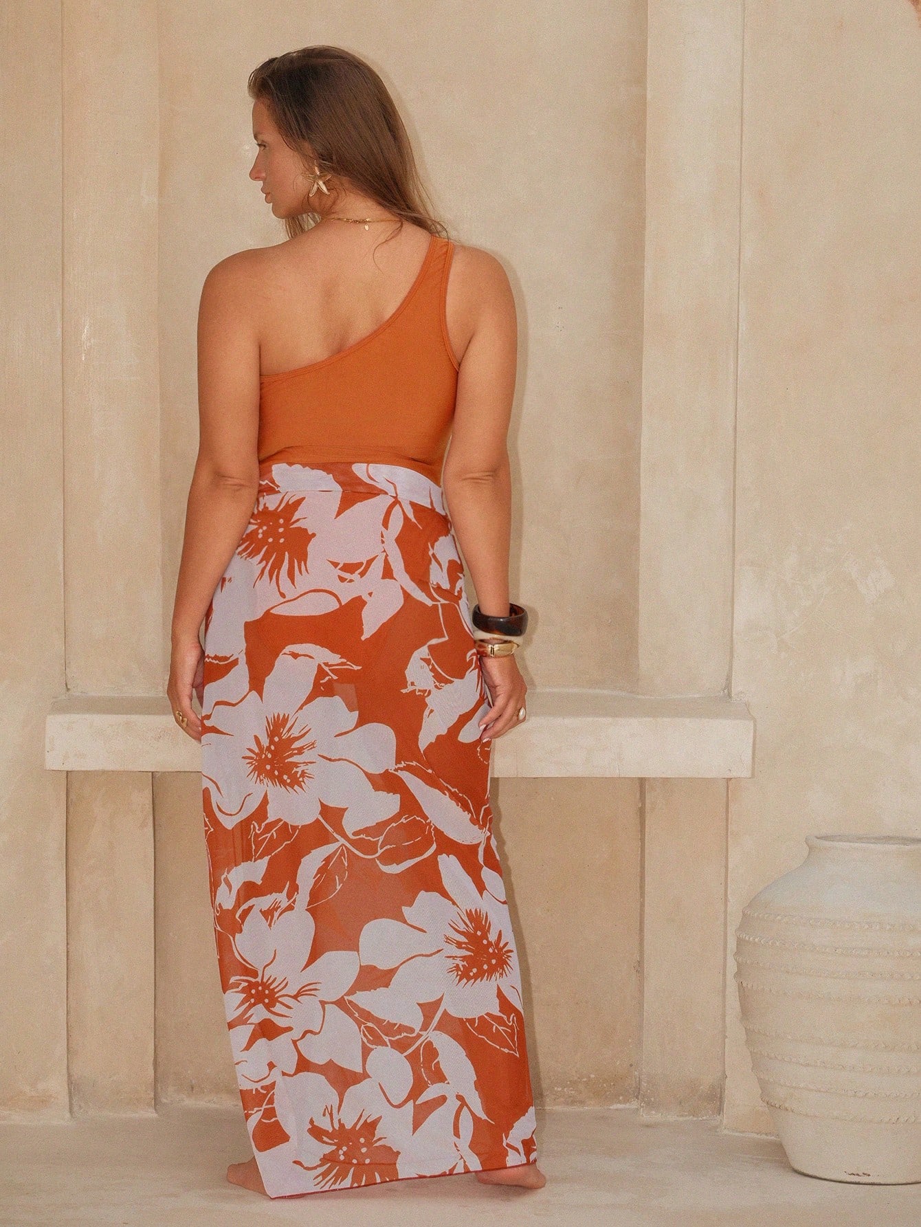 One-Piece Ruched One-Shoulder  - Sarong Men Wrap のレビューと価格