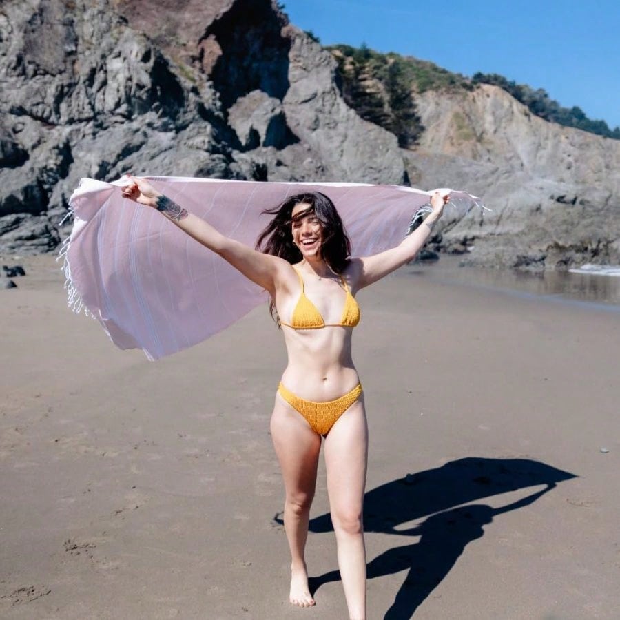 Turkish Beach Towel With Trave - Beach Towel Large のレビューと価格