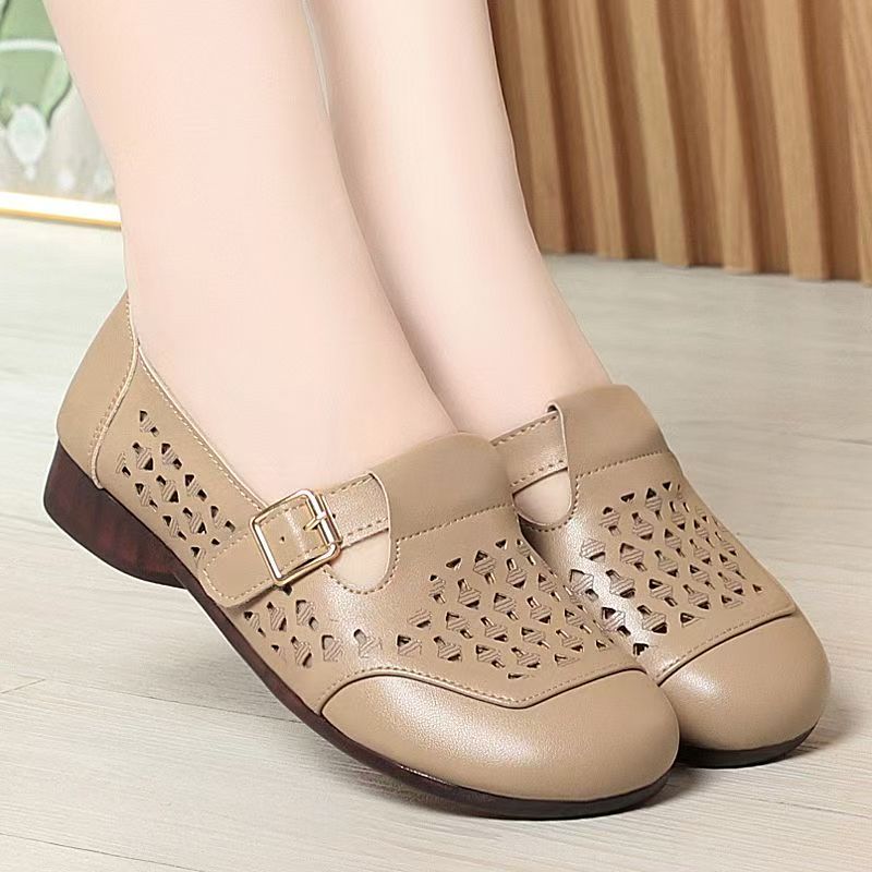Women's Leather Hollow Out Low - Casual Sandal Leather のレビューと価格