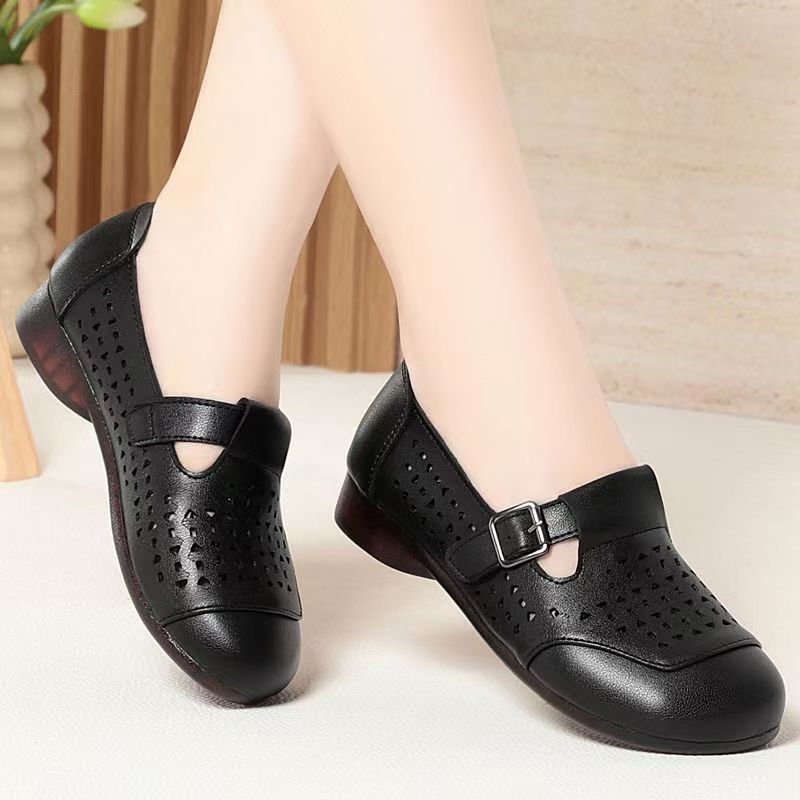 Women's Leather Hollow Out Low - Casual Sandal Leather のレビューと価格