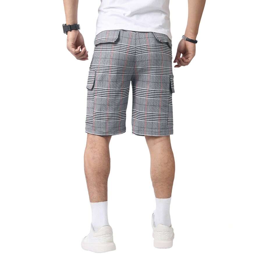Mens Slim Fit Stretch Plaid Dr - Shorts Chino Slim のレビューと価格
