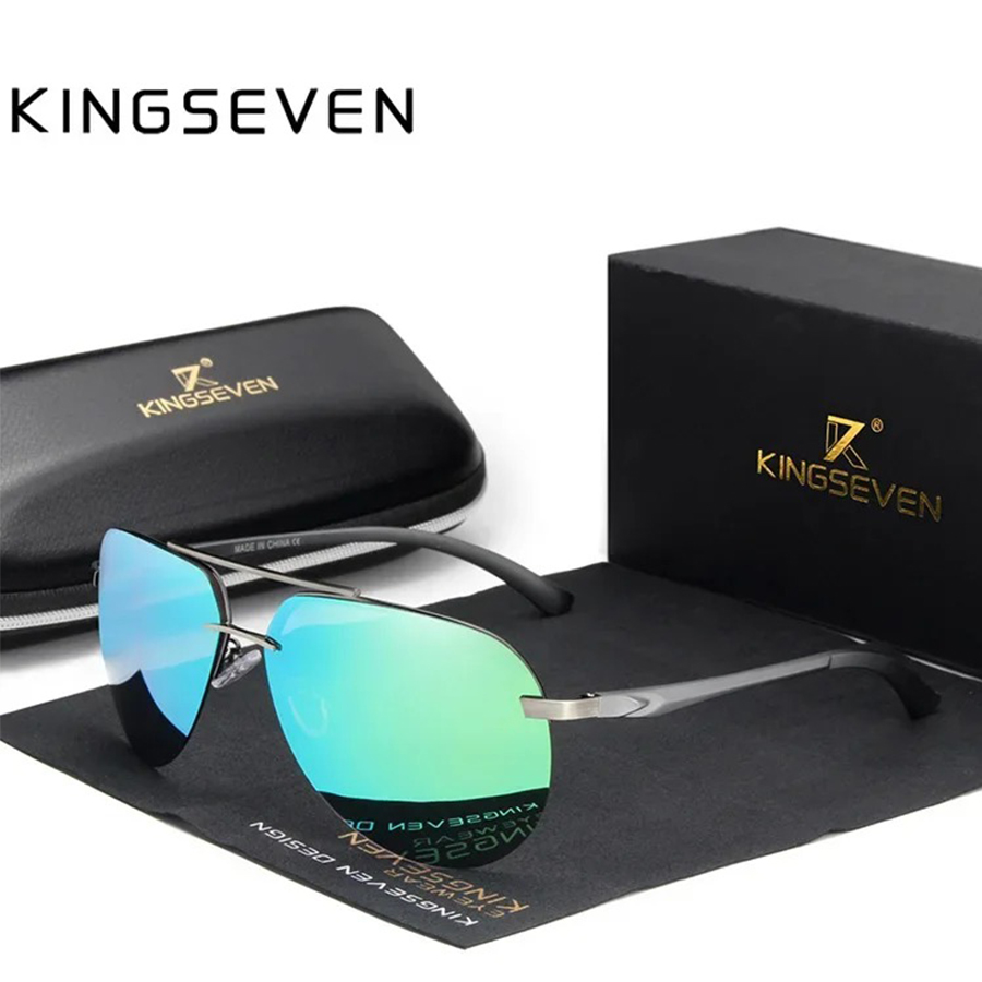 KINGSEVEN  Rimless Pilot Sungl - Sunglasses Aviator Polarized のレビューと価格