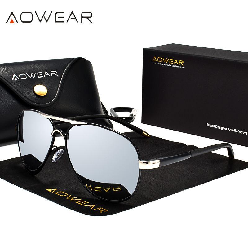 AOWEAR Men's Aviation Sunglass - Sunglasses Aviator Polarized のレビューと価格