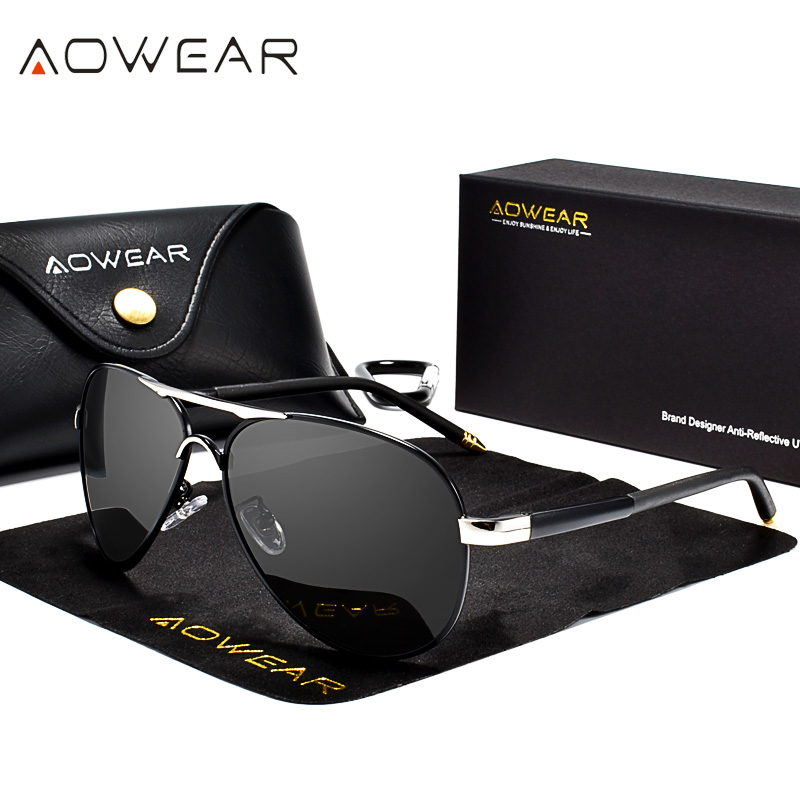 AOWEAR Men's Aviation Sunglass - Sunglasses Aviator Polarized のレビューと価格
