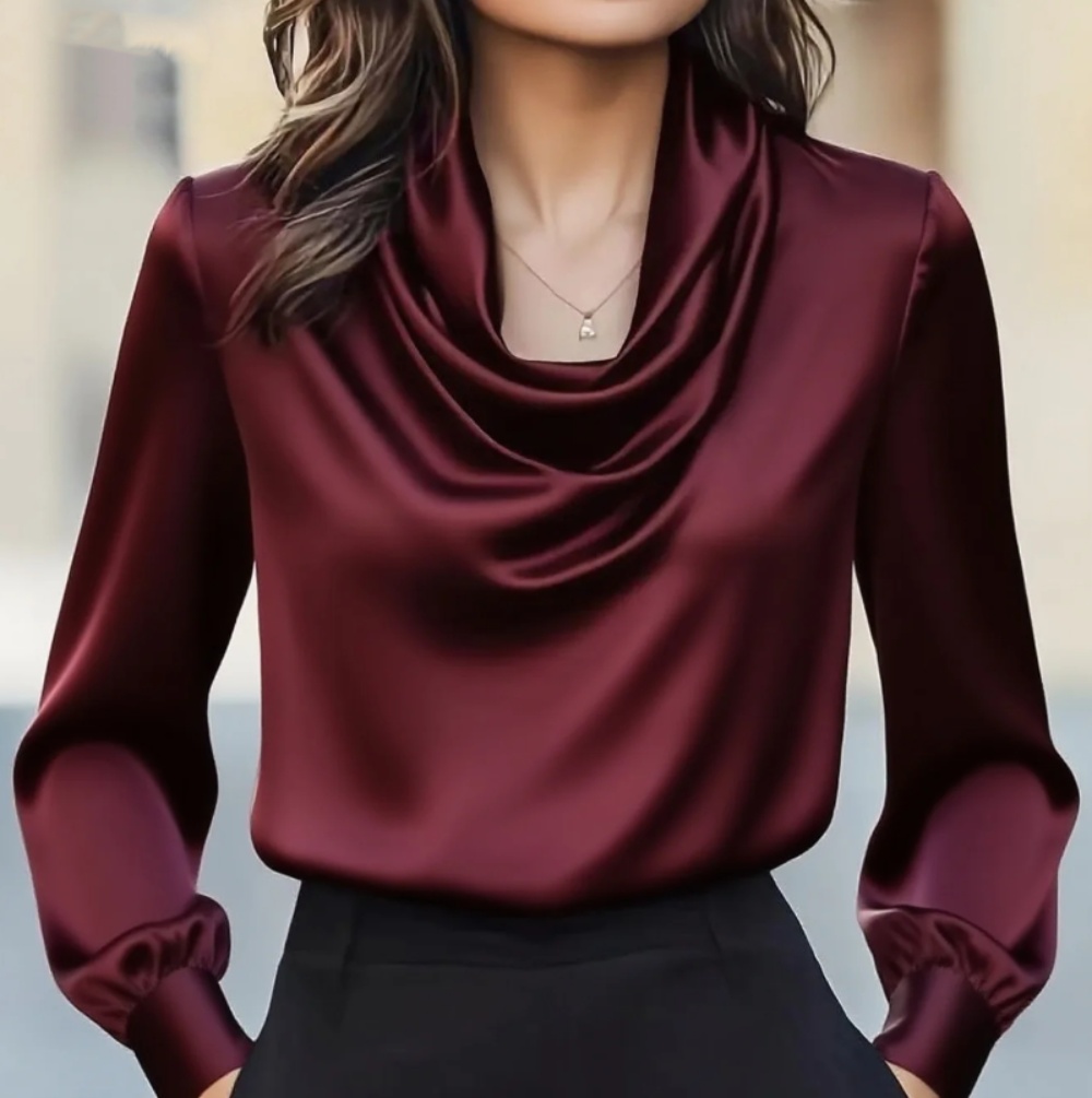 Autumn fashion elegant tempera - Shirt Camp Collar のレビューと価格