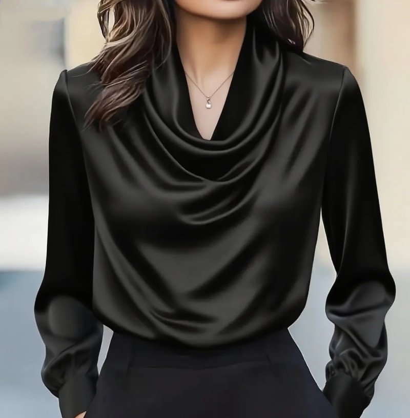 Autumn fashion elegant tempera - Shirt Camp Collar のレビューと価格