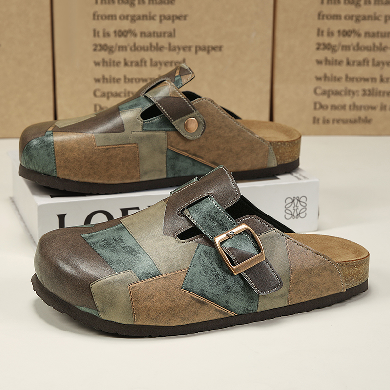 Unisex Cork Closed Toe Slipper - Flip Flop Leather Men のレビューと価格