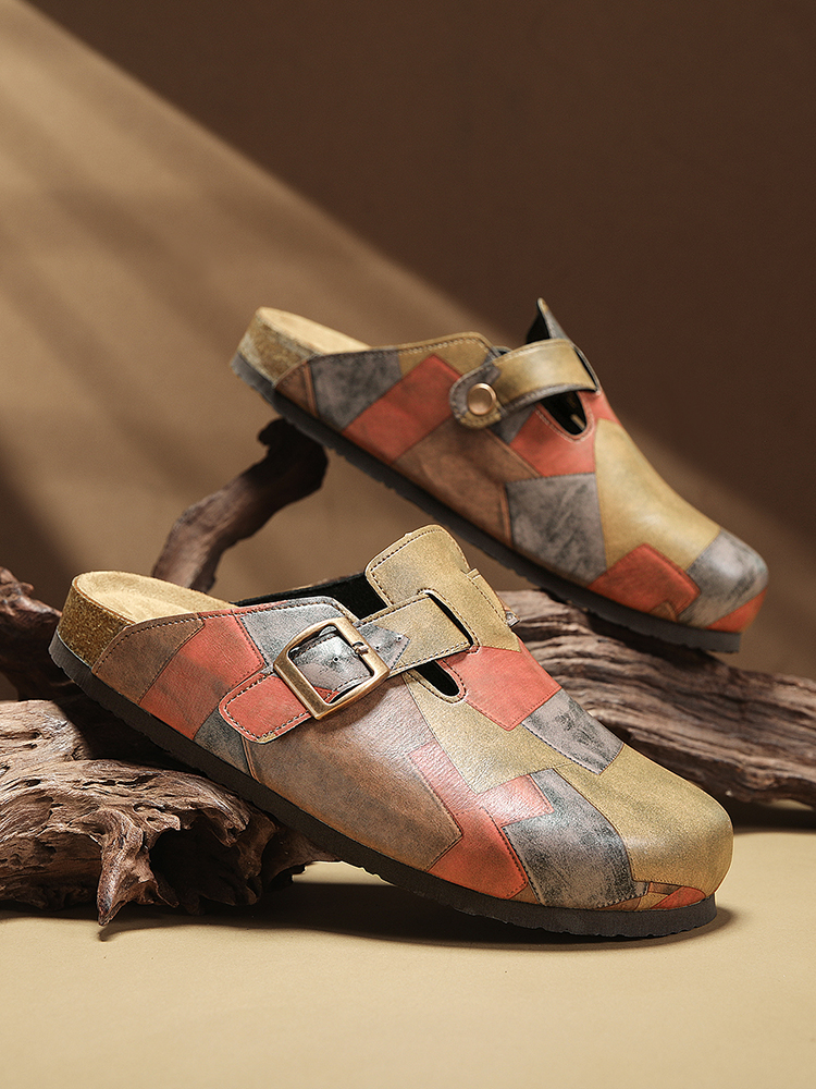 Unisex Cork Closed Toe Slipper - Flip Flop Leather Men のレビューと価格